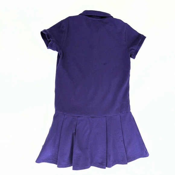 Girls Lands' End School Uniform Deep Purple Polo Dress - Picture 2 of 6